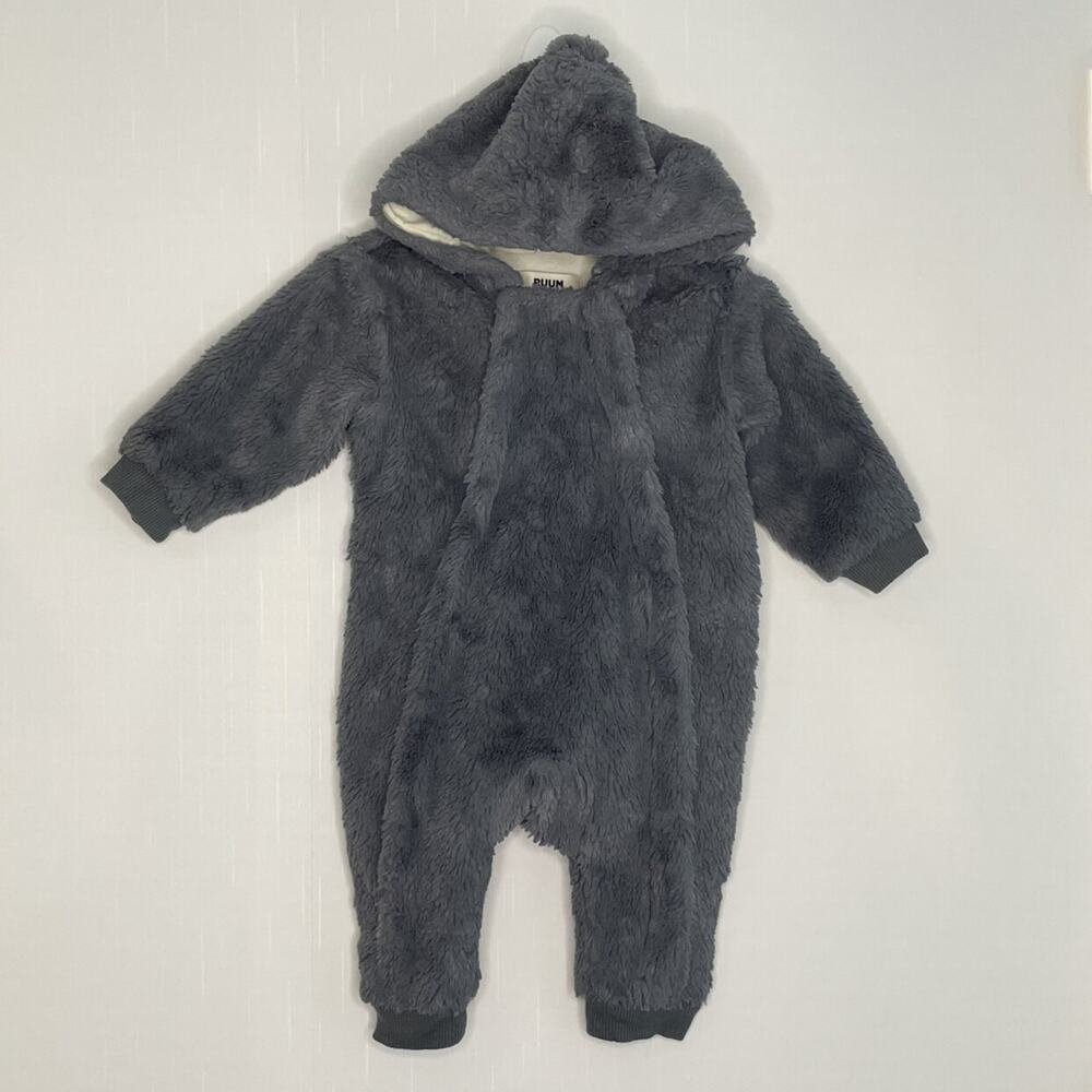 RUUM Grey Soft Cotton Lined Bunting Size 3-6M